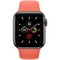 Apple Watch Series 5 Cellular 40mm Space Gray Aluminum Case with Clementine Sport Band - фото 22595