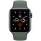 Apple Watch Series 5 Cellular 40mm Space Gray Aluminum Case with Pine Green Sport Band - фото 22596