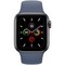 Apple Watch Series 5 Cellular 40mm Space Gray Aluminum Case with Alaskan Blue Sport Band - фото 22597