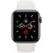 Apple Watch Series 5 Cellular 40mm Space Gray Aluminum Case with White Sport Band - фото 22602