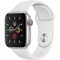 Apple Watch Series 5 Cellular 40mm Silver Aluminum Case with White Sport Band - фото 22777