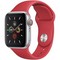 Apple Watch Series 5 Cellular 40mm Silver Aluminum Case with Red Sport Band - фото 22779