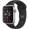 Apple Watch Series 5 Cellular 44mm Silver Aluminum Case with Black Sport Band - фото 22787