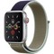 Apple Watch Series 5 Cellular 40mm Silver Aluminum Case with Khaki Sport Loop - фото 22824