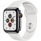 Apple Watch Series 5 Cellular 40mm Space Black Stainless Steel Case with White Sport Band - фото 22873