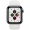 Apple Watch Series 5 Cellular 40mm Space Black Stainless Steel Case with White Sport Band - фото 22874