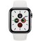 Apple Watch Series 5 Cellular 44mm Space Black Stainless Steel Case with White Sport Band - фото 22892