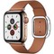 Apple Watch Series 5 Cellular 40mm Gold Stainless Steel Case with Saddle Brown Modern Buckle - фото 22963