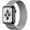 Apple Watch Series 5 Cellular 44mm Space Black Stainless Steel Case with Silver Milanese Loop - фото 23023