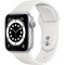 Apple Watch Series 6 GPS 40mm Silver Aluminum Case with White Sport Band (серебристый/белый) (MG283RU) - фото 31931