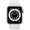 Apple Watch Series 6 GPS 40mm Silver Aluminum Case with White Sport Band (серебристый/белый) (MG283RU) - фото 31932