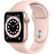 Apple Watch Series 6 GPS 40mm Gold Aluminum Case with Pink Sand Sport Band (золотистый/розовый песок) (MG123RU) - фото 31934