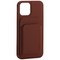 Чехол-накладка кожаный Mutural для Iphone 12/ 12 Pro (6.1") с бумажником MagSafe Коричневый - фото 39975