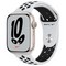 Apple Watch Nike Series 7 GPS 45mm Starlight Aluminium Case with Pure Platinum/Black Nike Sport Band (чистая платина/чёрный) - фото 44938