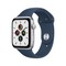 Apple Watch SE GPS 44mm Silver Aluminum Case with Abyss Blue Sport Band (синий омут) - фото 45007