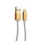 Дата-кабель USB COTECi M6 Lightning cable Aluminum series (3.0 м) - CS2077-3M-GD Белый, золотистый наконечник - фото 55827