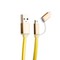 Дата-кабель USB COTECi M1 (CS2025-YL) 2в1 lightning & microUSB cable Breathe Light плоский (1.0 м) золотистый - фото 55829