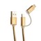 Дата-кабель USB COTECi M9 NYLON series 2в1 Lightning+MicroUsb cable CS2112-GD (1.0 м) золотистый - фото 55832