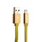 Дата-кабель USB COTECi R1 FLAT series Lightning+MFI+Led CS2026-CE (1.0 м) золотистый - фото 55835