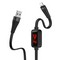 Дата-кабель USB Hoco S4 Charging data cable with timing display for Lightning с дисплеем 1.2м Черный - фото 50765