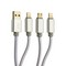 Дата-кабель USB COTECi M8 Lightning(х2)+MicroUSB Cable CS2110-TS (1.2м) Серебристый - фото 53029