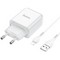 Адаптер питания Hoco N2 Vigour single port charger с кабелем Lightning (USB: 5V max 2.1A) Белый - фото 53152