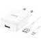 Адаптер питания Hoco N2 Vigour single port charger с кабелем Lightning (USB: 5V max 2.1A) Белый - фото 53156