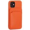 Чехол-накладка кожаный Mutural для Iphone 12 mini (5.4") с бумажником MagSafe Оранжевый - фото 53823