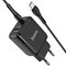 Адаптер питания Hoco N5 Favor dual port PD+QC 3.0 charger с кабелем Type-C to Type-C (USB: 5V max 3.0A/ 20Вт) Черный - фото 53990