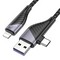 Дата-кабель USB Hoco U95 2-in-1 Freeway PD charging data cable USB/Type-C to Lightning 20W 3A 1.2 м Черный - фото 54052