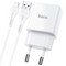 Адаптер питания Hoco N9 Especial single port charger с кабелем Lightning (USB: 5V max 2.1A) Белый - фото 54545