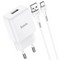 Адаптер питания Hoco N9 Especial single port charger с кабелем Type-C (USB: 5V max 2.1A) Белый - фото 54549