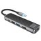 Переходник Hoco HB23 Easy view Type-C multifunction adapter HDMI+USB3.0+USB2.0 для MacBook Графитовый - фото 54789