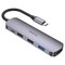 Переходник Hoco HB27 Type-C multifunction adapter PD, USB3.0, 2хUSB2.0, HDMI, 4К при 30 Гц, 60W, для MacBook Графитовый - фото 55190