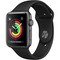 Часы Apple Watch Series 3 42mm Aluminum Case with Sport Band Black/Black (Серый космос/Черный)
 - фото 7498