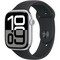 Apple Watch Series 10 GPS 46mm Silver Aluminum S/M/L Black Sport Band - фото 63407