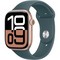 Apple Watch Series 10 GPS 46mm Rose Gold Aluminum S/M/L Lake Green Sport Band - фото 63419