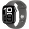 Apple Watch Series 10 GPS 46mm Jet Black Aluminum S/M/L Stone Gray Sport Band - фото 63428