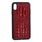 Накладка кожаная Vorson под крокодила для iPhone XS Max (6.5") силиконовый борт Красная - фото 16282