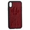 Накладка кожаная Vorson под крокодила для iPhone XR (6.1") силиконовый борт Красная - фото 16285