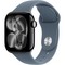 Apple Watch Series 11, 42 mm, Jet Black Aluminium  Anchor Blue Sport Band - фото 83206