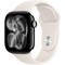 Apple Watch Series 11, 42 mm, Jet Black Aluminium  Starlight Sport Band - фото 83210