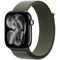 Apple Watch Series 11, 46 mm, Jet Black Aluminium  Forest Sport Loop - фото 83384